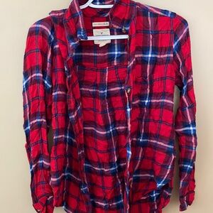 XS soft long sleeved button up flannel